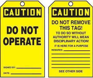 ACCUFORM TAR130 Caution Tag By The Roll, General Safety, Cardstock, 6 1/4 in H
