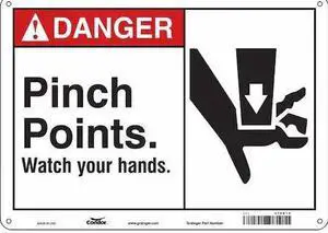 CONDOR 475D18 Safety Sign, 10 in Height, 14 in Width, Aluminum, Horizontal