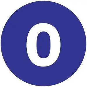 TAPE LOGIC DL1339 Tape Logic Number Labels, "0", 3" Circle, Dark Blue, 500/Roll