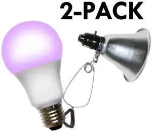 MIRACLE LED 602287 Clamp Lamp Grow Fixture + Red & Blue LED Grow Light 4 Pcs Kit