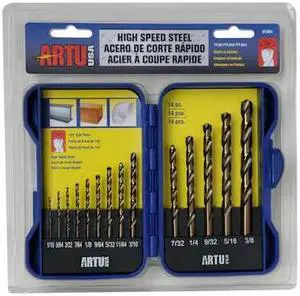 ARTU 01904 Drill Bit Set,Steel,High Speed,14 pcs.