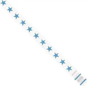 TYVEK WR104BE Tyvek Wristbands, 3/4" x 10", Blue Stars, 500/Case TYVEK WR104BE Tyvek Wristbands, 3/4" x 10", Blue Stars, 500/Case