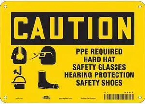 CONDOR 468P16 Safety Sign, 7 in Height, 10 in Width, Aluminum, Vertical