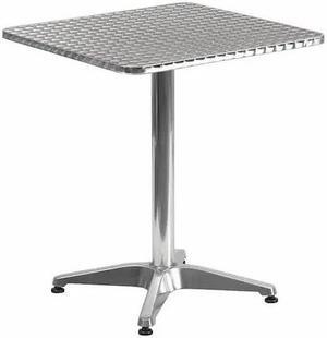 23.5'' Square Aluminum Indoor-Outdoor Table with Base