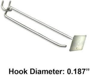 AZAR DISPLAYS 700828-50PK 8" Metal Wire Scan Hook: 0.187" Dia., PK50 AZAR DISPLAYS 700828-50PK 8" Metal Wire Scan Hook: 0.187" Dia., PK50