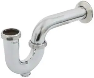 EVERFLOW 12715 P-Trap with Drain Plug for Tubular Drain Applications, 17GA