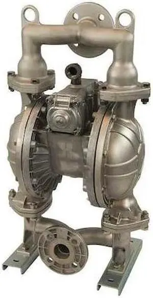 DAYTON 34TJ43 Double Diaphragm Pump, Stainless steel, Air Operated, PTFE, 90 GPM