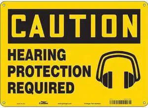 CONDOR 465Y70 Safety Sign, 10 in Height, 14 in Width, Polyethylene, Horizontal