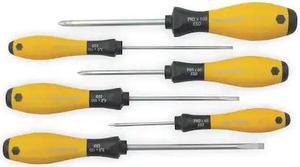 WIHA 30292 ESD Screwdriver Set,Slotted/Phillips,6 pcs