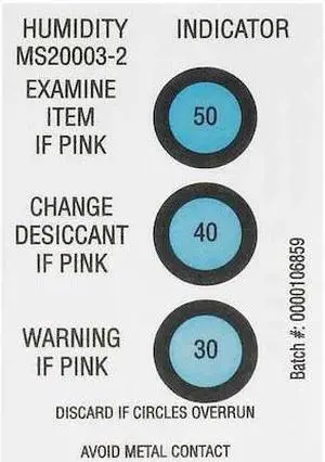 PARTNERS BRAND DES160 Humidity Indicators, 30-40-50%, 2" x 3", White, PK125