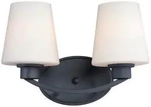 MAXIM LIGHTING 11832SWBK Shelter 2-Light 13" Wide Black Vanity Light MAXIM LIGHTING 11832SWBK Shelter 2-Light 13" Wide Black Vanity Light