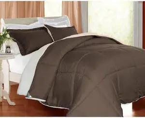 KATHY IRELAND KI175028 3pc Sherpa Comforter Set, Chocolate, Twin