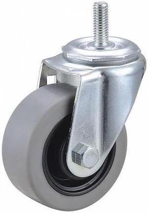 ZORO SELECT 32J866 Swivel Stem Caster, TPR, 3 in., 210 lb., Stem Length: 1 in