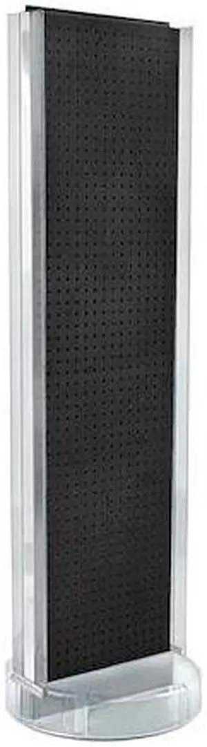 AZAR DISPLAYS 700788-BLK 2 Sided- Black Pegboard Floor Display w/C-Channel