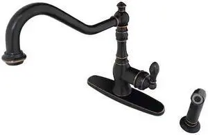 GOURMETIER GSY7706ACLSP Kitchen Faucet W/ Brass Sprayer, Naples Bronze