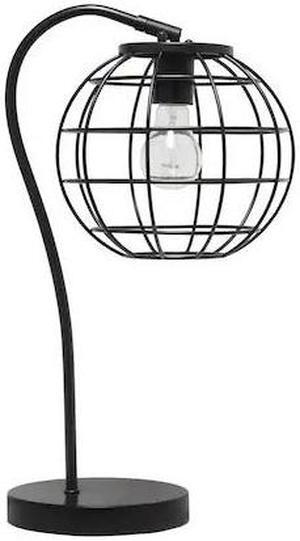 Lalia Home Arched Metal Cage Table Lamp, Black