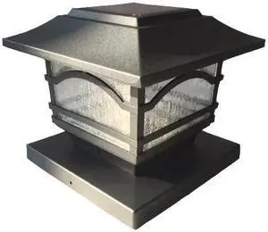 MAXSA INNOVATIONS 41471 Mission Style Post Top / Deck Light Metal and Glass,
