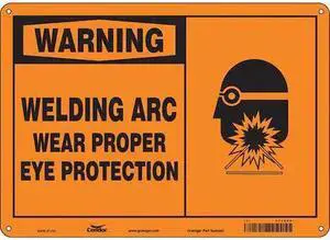 CONDOR 473X58 Safety Sign, 10 in Height, 14 in Width, Aluminum, Horizontal