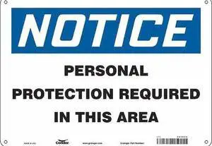 CONDOR 466R55 Safety Sign, 10 in Height, 14 in Width, Polyethylene, Horizontal