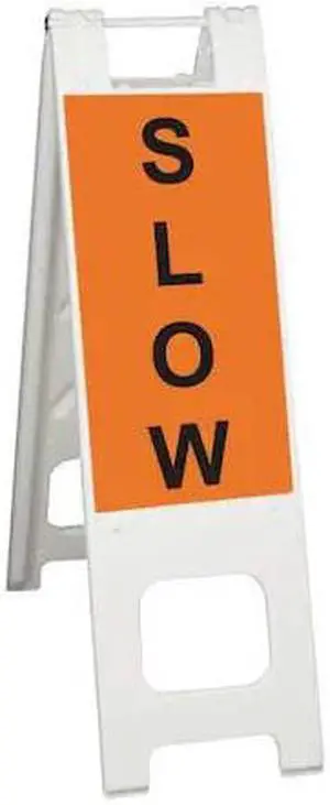 ZORO SELECT 150-WHLGK1133-OBEG Barricade Sign, Plastic, Engineer, 45 in Height,
