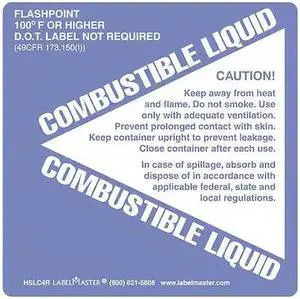 LABELMASTER HSLC4R Combustible Liquid Label,PK500