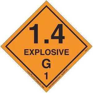 LABELMASTER SLEXP14GS Explosive 1.4 G Label,Vinyl,PK25