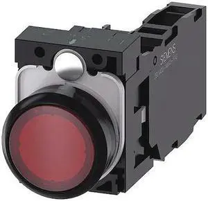 SIEMENS 3SU1102-0AB20-1FA0 Illuminated Push Button,Red,22mm,LED