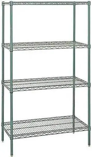 QUANTUM STORAGE SYSTEMS WR74-1824P Wire Shelving, 18"X24"X74", Proform, Green