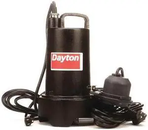 DAYTON 3BB80 3/4 HP 1-1/2" F Submersible Sump Pump 120V AC Diaphragm