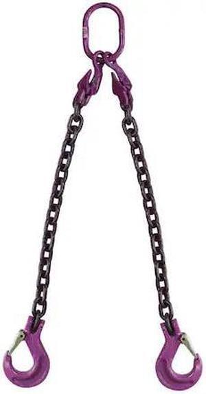 US CARGO CONTROL 12G100DOSA-5 1/2" x 5' - Adjustable 2 Leg Chain Sling w/ Sling