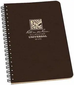 RITE IN THE RAIN 473 Spiral Notebook,4-5/8 x 7" Sz,Br Cover