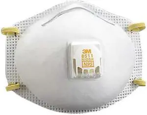 3M 8511PA1-A N95 Disposable Respirator, 8511, Cool Flow Exhalation Valve, Dual