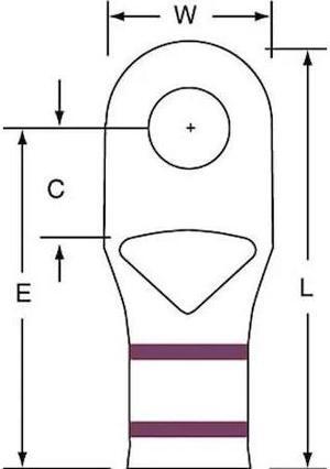 3M MC2-516RX One Hole Lug Compress Conct,2 AWG,PK100