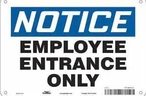 CONDOR 472F41 Safety Sign, 7 in Height, 10 in Width, Aluminum, Vertical