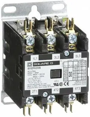 SQUARE D 8910DPA33V06 Definite Purpose Magnetic Contactor, 480V AC, 3 P, SQUARE D 8910DPA33V06 Definite Purpose Magnetic Contactor, 480V AC, 3 P,
