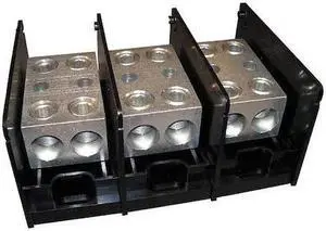 MERSEN MPDB69093 Power Distribution Block, Open, 3 Pole, 760 A Copper, 1,000 V