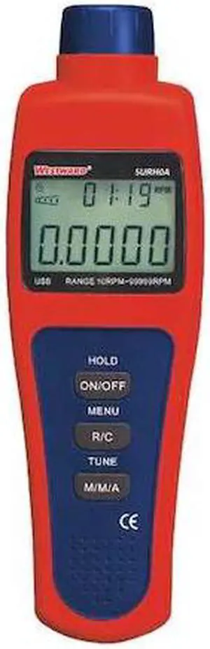 WESTWARD 5URH0 Tachometer,10 to 99,999 rpm