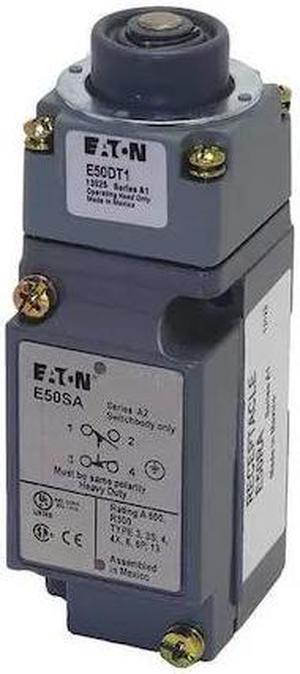 EATON E50AT1 Heavy Duty Limit Switch, Plunger, 1NC/1NO, 10A at 600V AC,