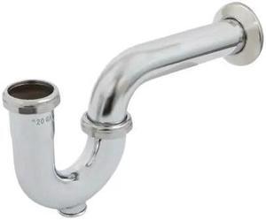 EVERFLOW 12813 P-Trap with Drain Plug for Tubular Drain Applications, 20GA
