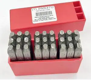 ZORO SELECT 3W637 Letter Set,1/8 In. H,Steel