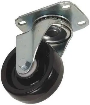 ZORO SELECT 4W913 Swivel NSF-Listed Plate Caster,Polyolfin,5 in,300 lb,Dlrn