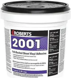 ROBERTS 2001-1 Floor Adhesive, 2001 Series, Milky White, 16 oz, Bottle