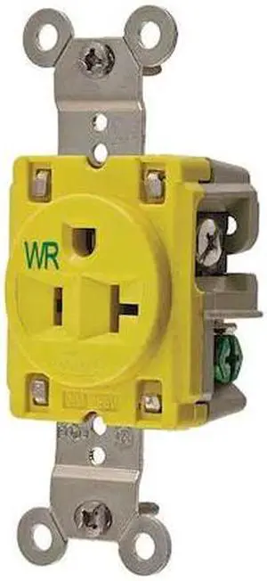 HUBBELL WIRING DEVICE-KELLEMS HBL53CM61 Straight Blade Receptacle, 5-20R, 20 A,