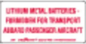 LABELMASTER L395 Lithium Metal Battery Label 4"x2", White/Red, Pk500