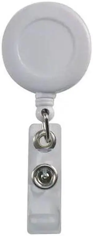 ZORO SELECT 25DU68 Badge Reel Retractable w/Clip WH,PK10