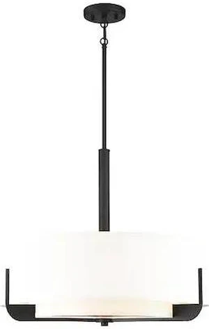 NUVO 60/6544 Frankie 4-Light 24 in. Pendant Aged Bronze Finish with White Glass NUVO 60/6544 Frankie 4-Light 24 in. Pendant Aged Bronze Finish with White Glass