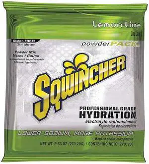 SQWINCHER 159016008 Sports Drink Mix Powder 9.5 oz., Lemon-Lime, PK20