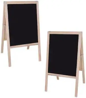 CRESTLINE PRODUCTS 31300 Marquee Easel (Natural Hardwood) Black Dry-Erase Board