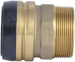 SHARKBITE UXL115450M Push-Fit Adapter Fitting, 2 in Tube Size, Brass, Brass