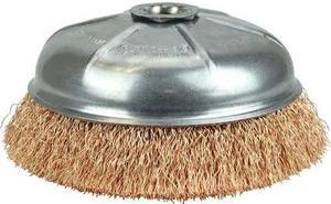 WEILER 14316 6" Crimped Wire Cup Brush .020" Bronze Fill 5/8"-11 UNC Nut